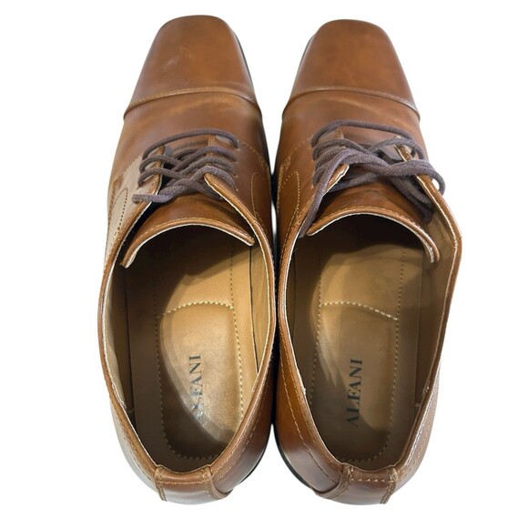 Alfani Adam Men's 12 M  Brown Lace Up Formal Oxford Dress shoes Cap Toe - Picture 8 of 11